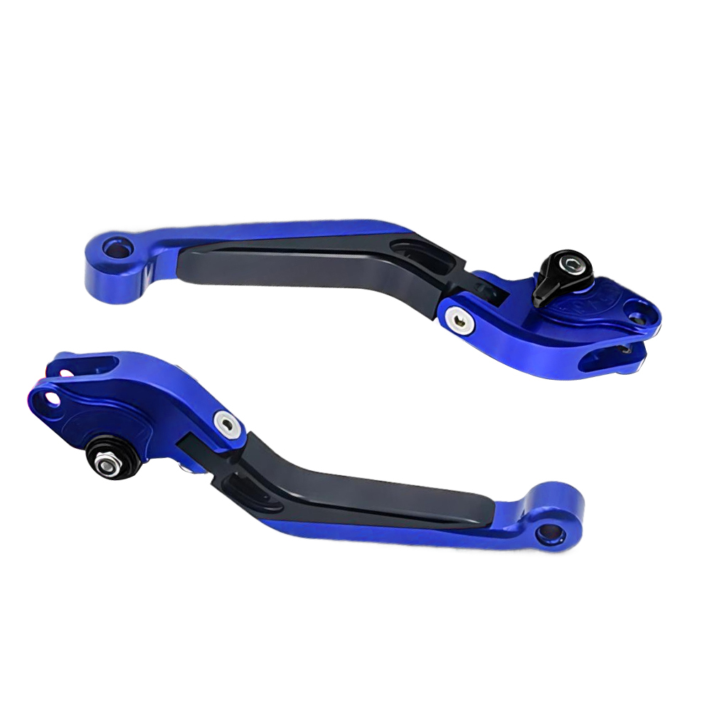 Gear Clutch Motorcycle - 1 ペアオートバイブレーキクラッチレバーハンドル 6 ギアポジション調整可能なアルミ合金ブルー & ブラック