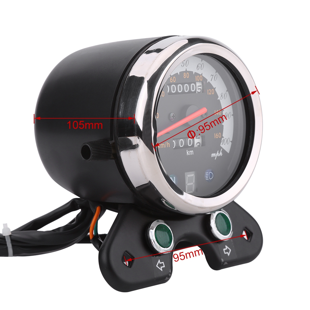 ユニバーサルモーターサイクルスピードメーター,デュアル走行距 - Motorcycle Gear Display のレビューと価格