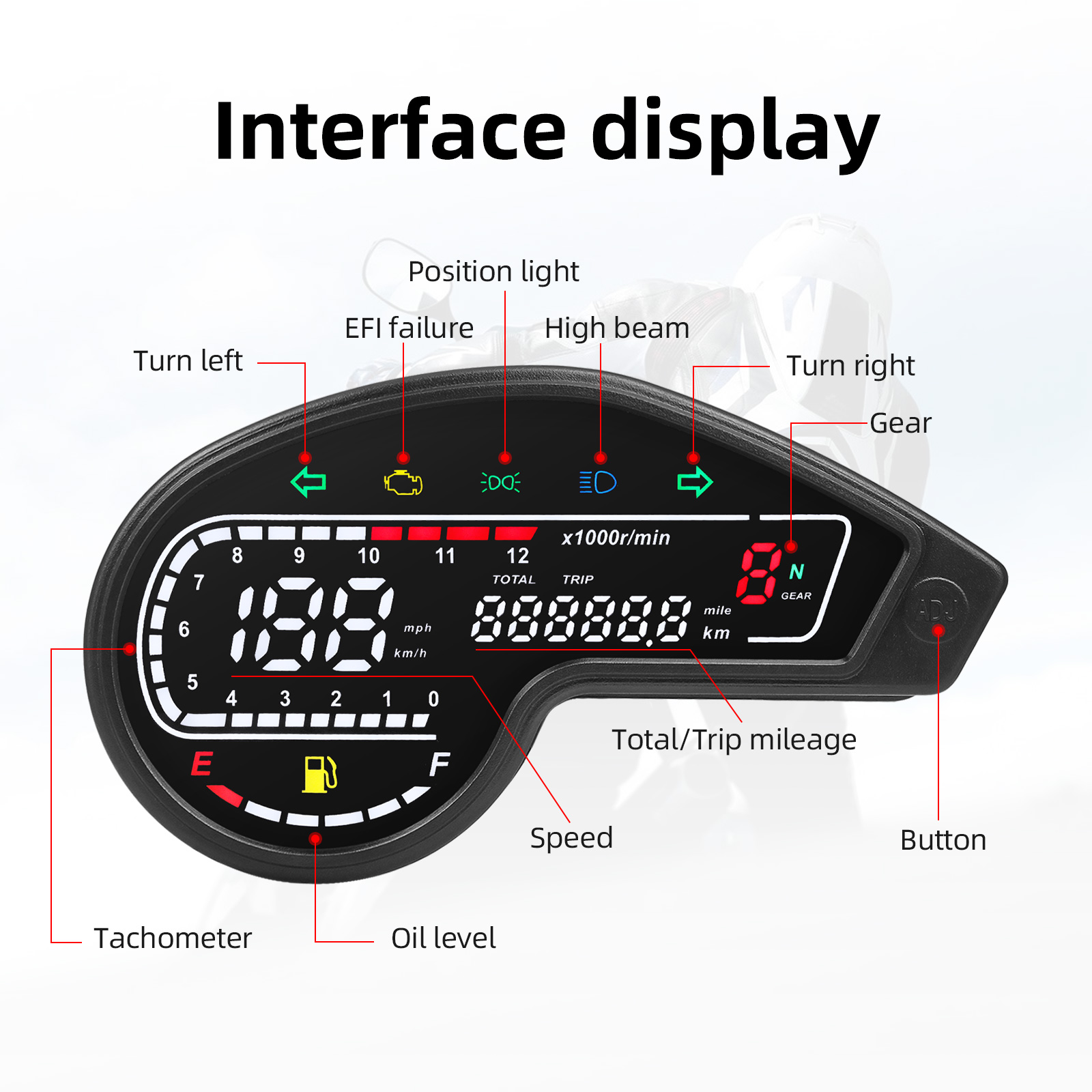 ホンダ XR150 XR150 オートバイ LED デジタル - Motorcycle Gear Display のレビューと価格
