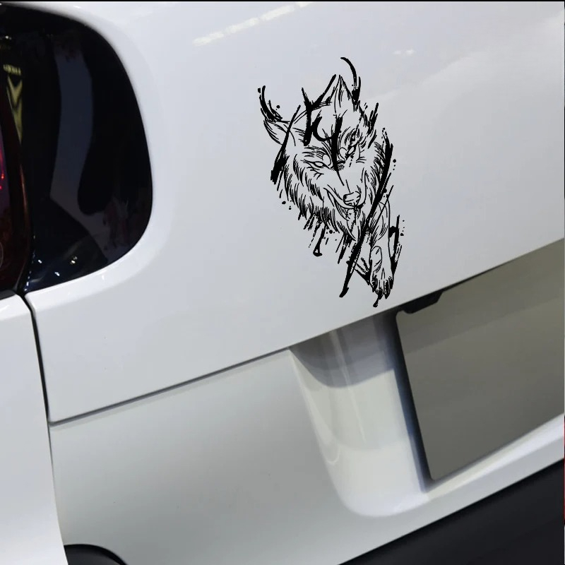 ウルフカーステッカーダークマジック反射ビニールデカール防水オ - Motorcycle Gear Auto のレビューと価格