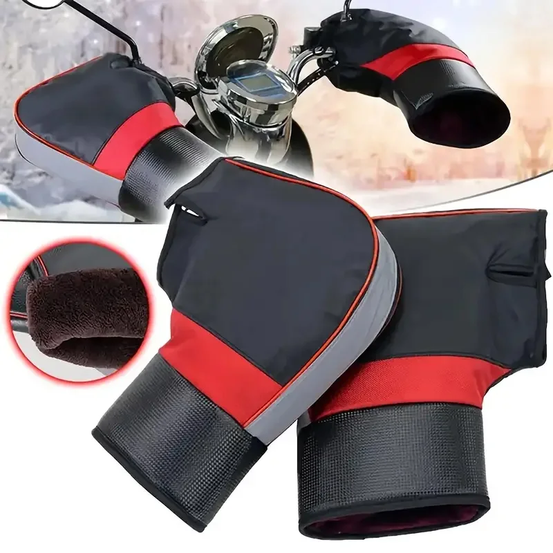 オートバイのハンドルバーマフ厚くて暖かい防雨防風ハンドプロテ - Motorcycle Gear For Winter のレビューと価格