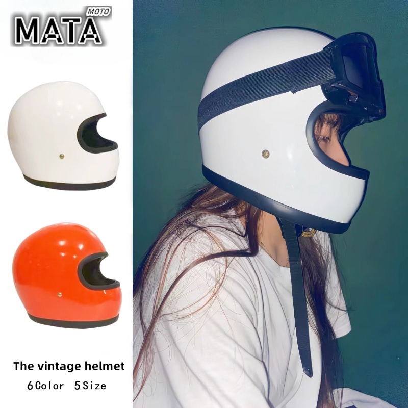 ヴィンテージオートバイヘルメット日本テックグラスファイバーシ - Motorcycle Gear Japan のレビューと価格