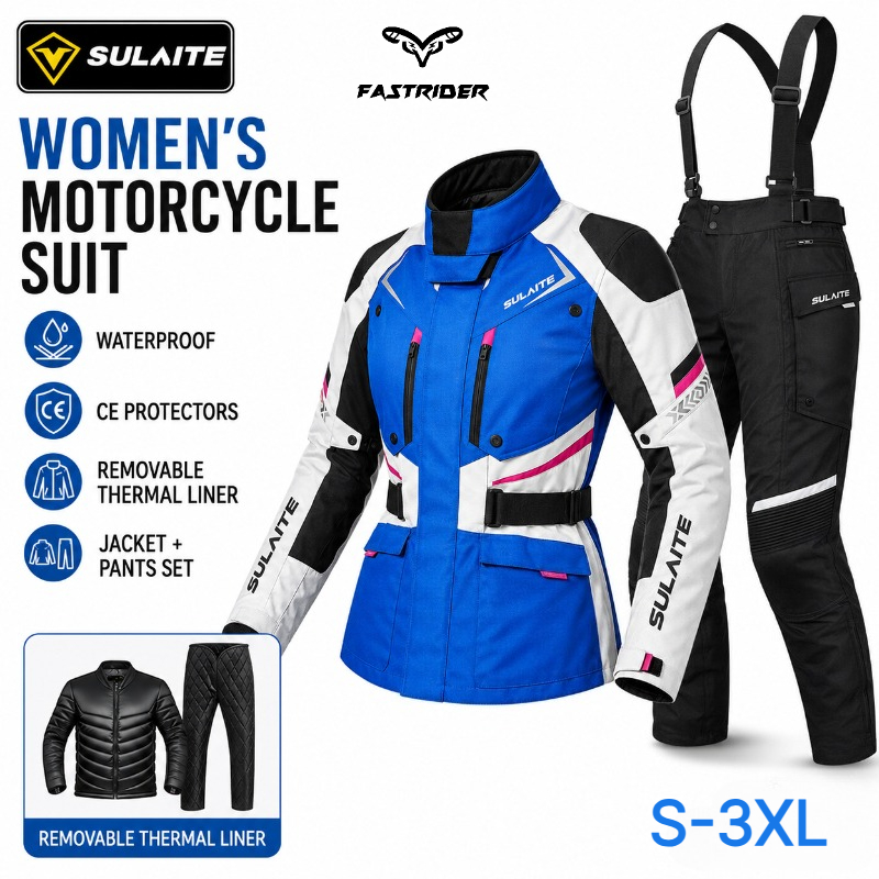 女性用オートバイライディングスーツ 冬用防水保護ギア ジャケ - Motorcycle Gear For Winter のレビューと価格