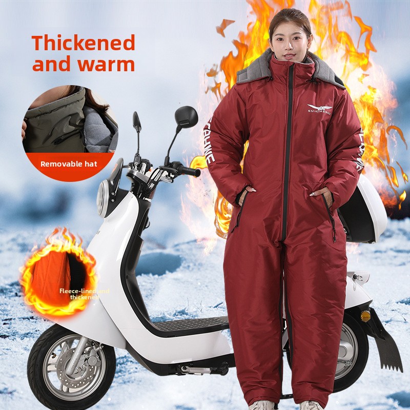 熱い冬用防水防風オールインワンスーツオートバイ乗車用暖かい厚 - Motorcycle Gear For Winter のレビューと価格